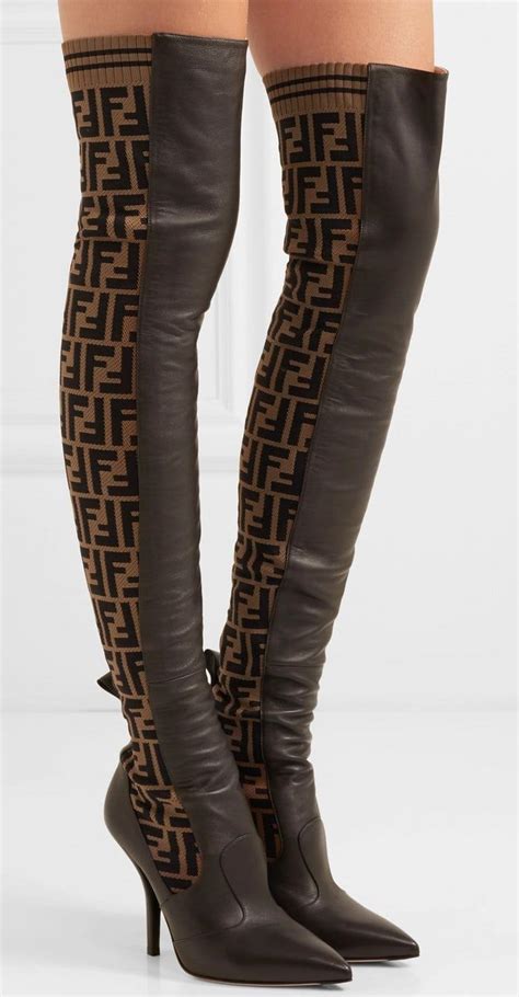 fendi heel boots|fendi knee high sock boots.